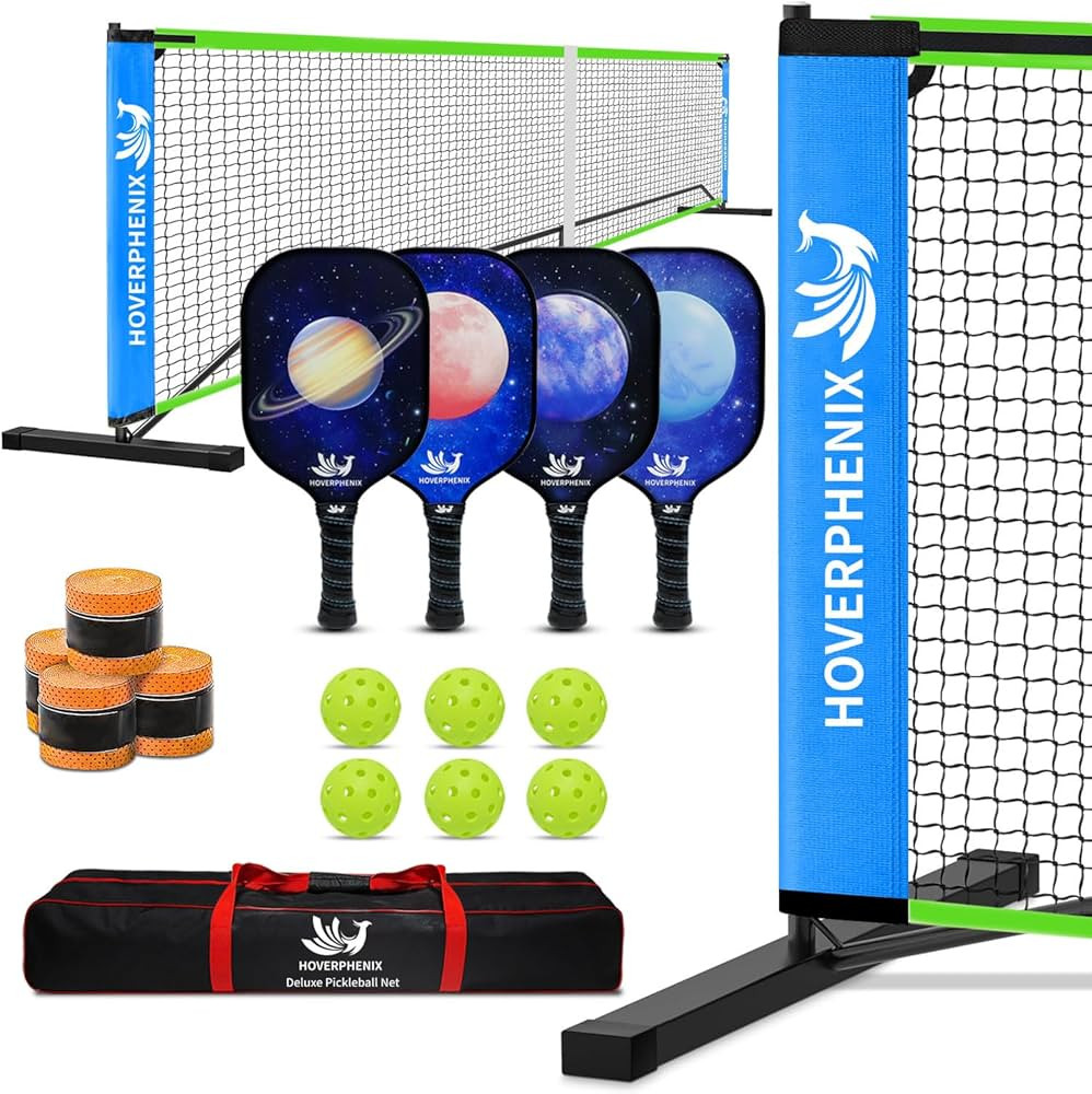 Pickleball Net for Driveway, Portable Pickleball Set with Net and Paddle Set of 4, Outdoor Pickle... | Amazon (US)