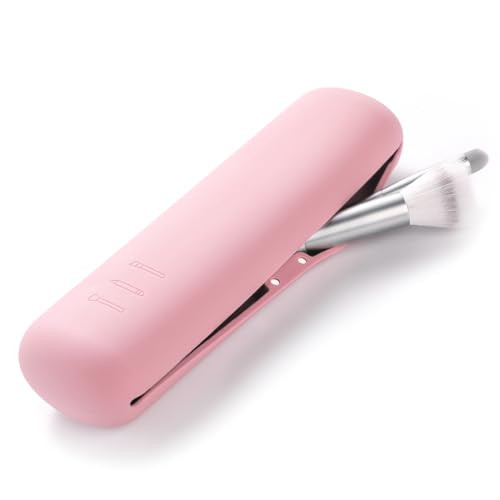 FERYES Large Travel Makeup Brush Holder, Magnetic Anti-fall Out Silicon Portable Cosmetic Face Brushes Holder, Soft and Sleek Makeup Tools Organizer for Travel- (8.27 * 2.36 * 1.57) | Amazon (US)