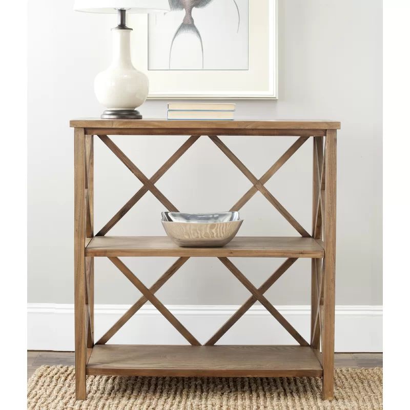 Paignt 35.6'' H x 33.5'' W Solid Wood Etagere Bookcase | Wayfair North America