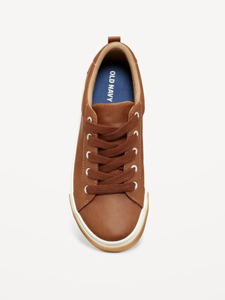 Faux-Leather Gender-Neutral Lace-Up Sneakers for Kids | Old Navy (US)