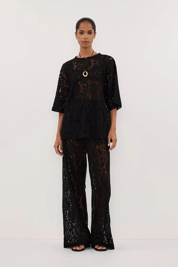 WILMA BLACK LACE PANT | DISSH