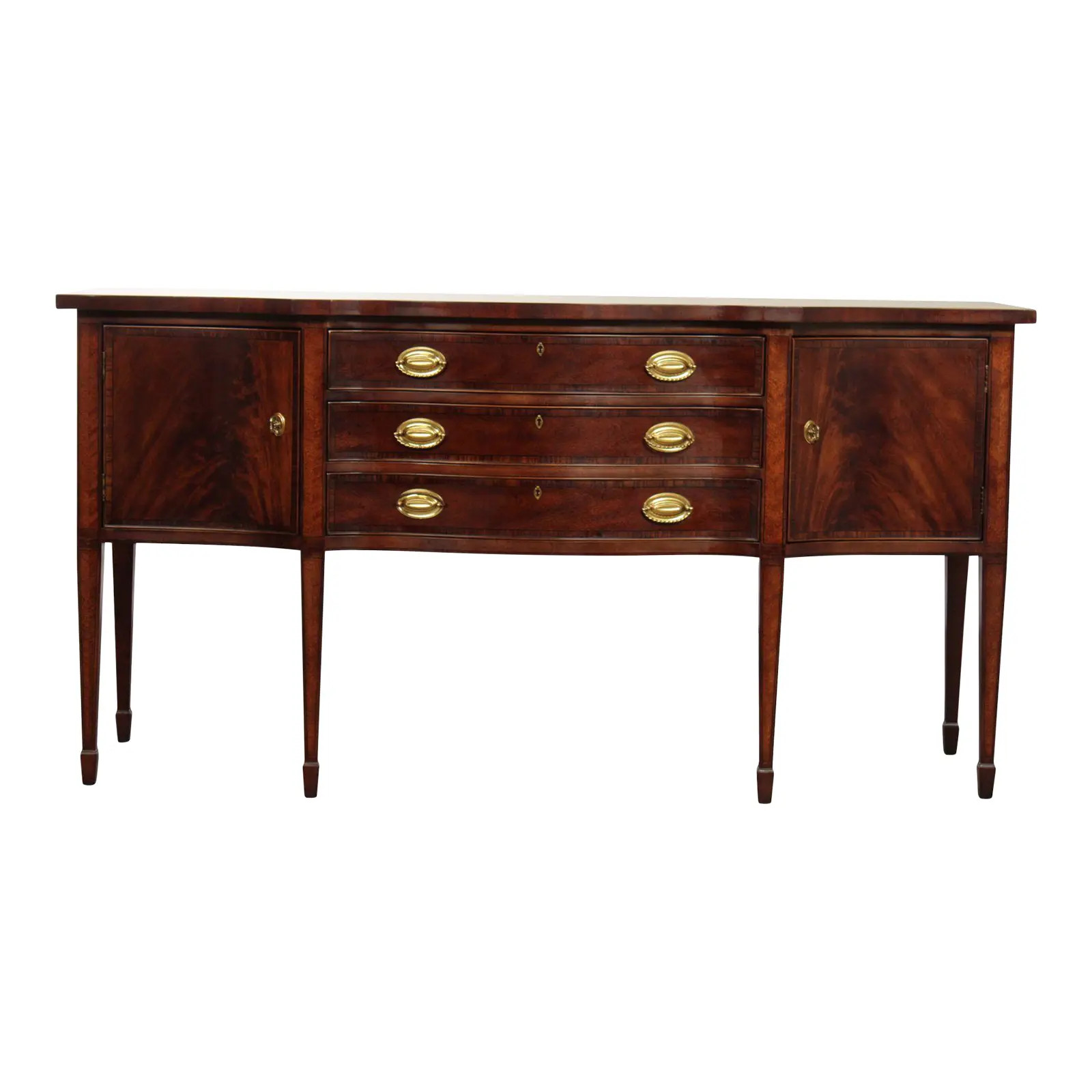 1980s Henredon 'Rittenhouse Square' Hepplewhite Style Mahogany Sideboard | Chairish