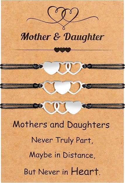 EOBOH Mother’s Day Gift Bracelets, Mother’s Day Bracelets Adjustable Hearts Mother Daughter w... | Amazon (US)