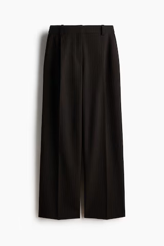 H & M - Wide tailored trousers - Dark Brown/Pinstriped | H&M (UK, MY, IN, SG, PH, TW, HK)
