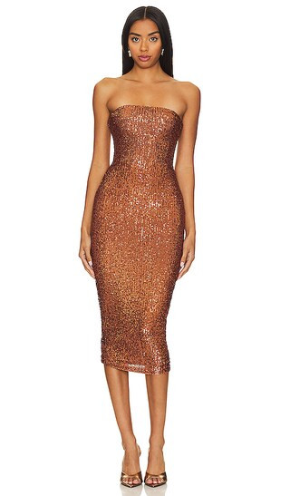 Fantasy Midi Dress in Toffee | Revolve Clothing (Global)