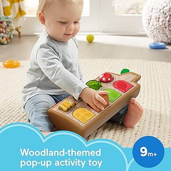 Fisher-Price Baby Toy Hide & Peek Pop-Up Animal-Themed Sensory Activity with Wood Accents & Sound... | Amazon (US)