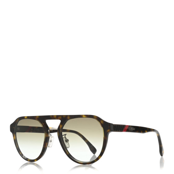 Acetate Aviator Diagonal Sunglasses FE40003U Havana | FASHIONPHILE (US)