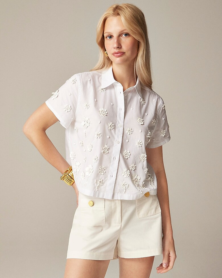 Collection embellished button-up shirt | J. Crew US