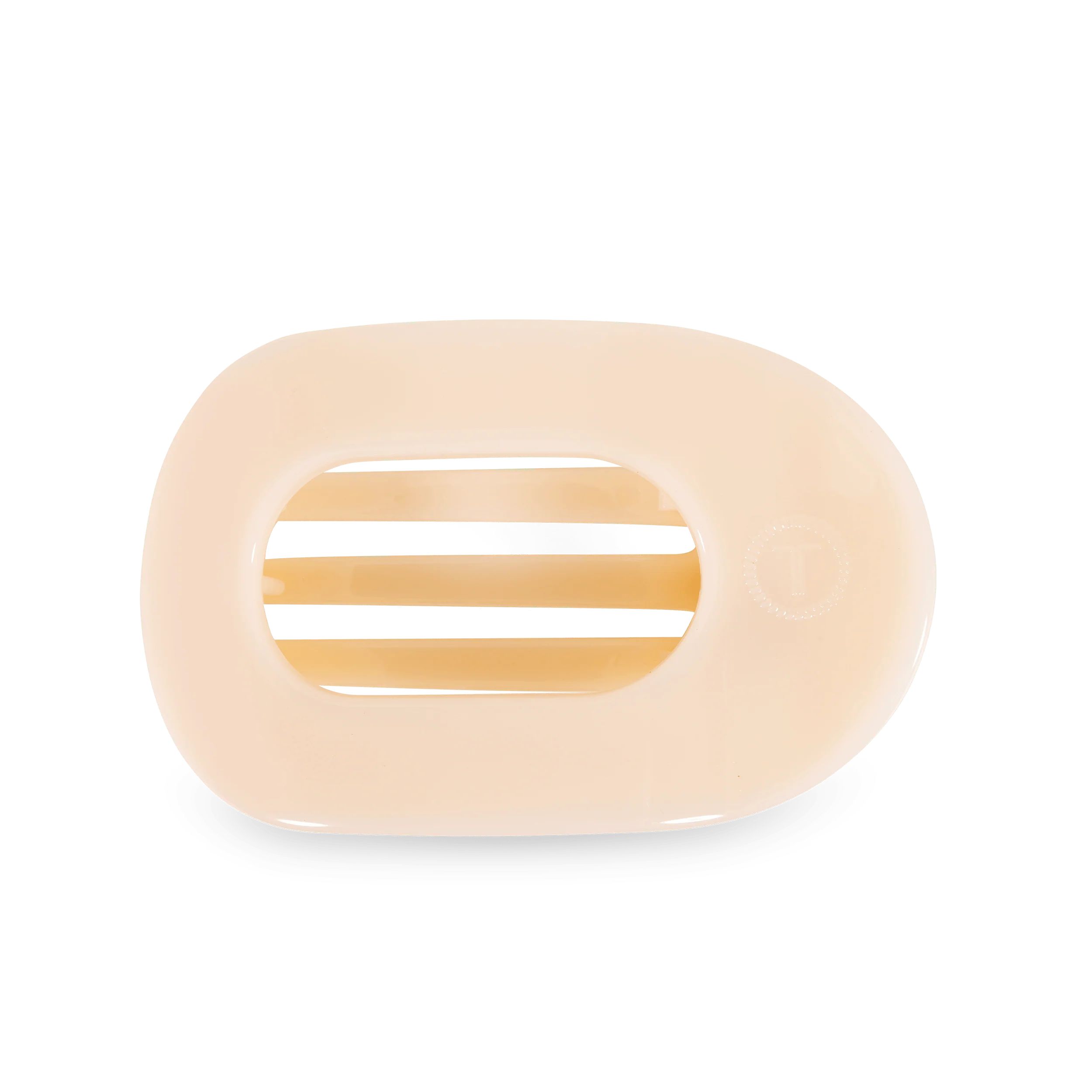 Almond Beige Large Flat Round Clip | TELETIES