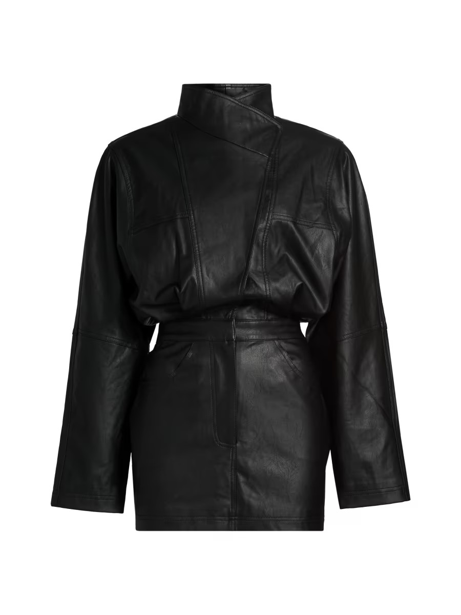 Ronny KoboMaddix Faux-Leather Minidress | Saks Fifth Avenue