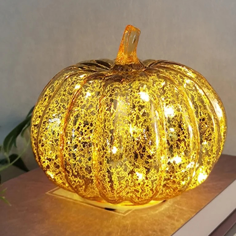Fall Mercury Glass Light up Pumpkin Decor Fall Decoration for Home Thanksgiving Lamps for Festive... | Walmart (US)