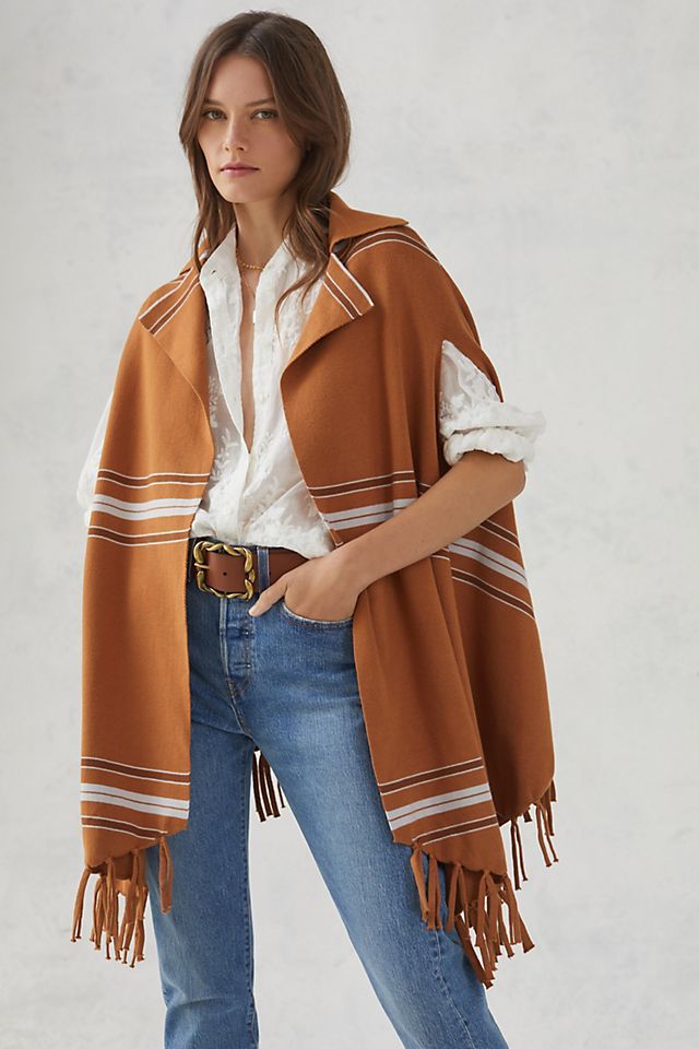 Striped Fringe Capelet | Anthropologie (US)