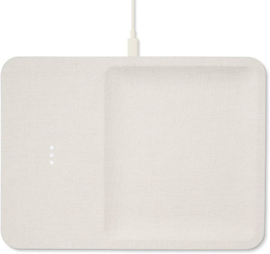 Courant Catch:3 Belgian Linen Wireless Charging Station and Valet Tray (Natural) - Qi Certified -... | Amazon (US)