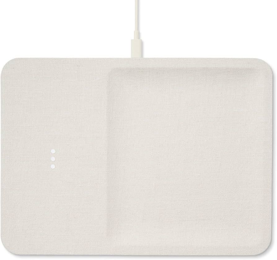 Courant Catch:3 Belgian Linen Wireless Charging Station and Valet Tray (Natural) - Qi Certified -... | Amazon (US)