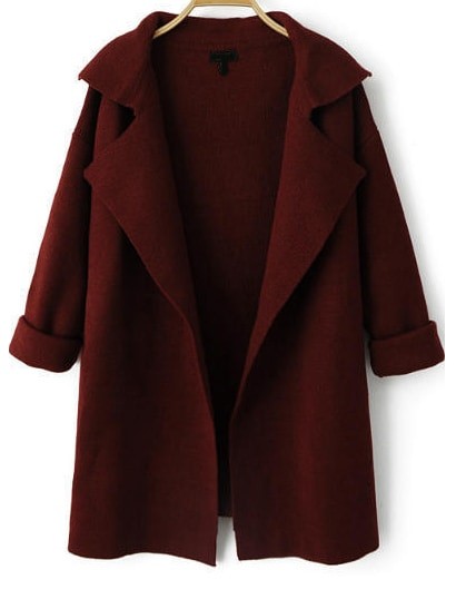 Open Front Knit Coat | SHEIN