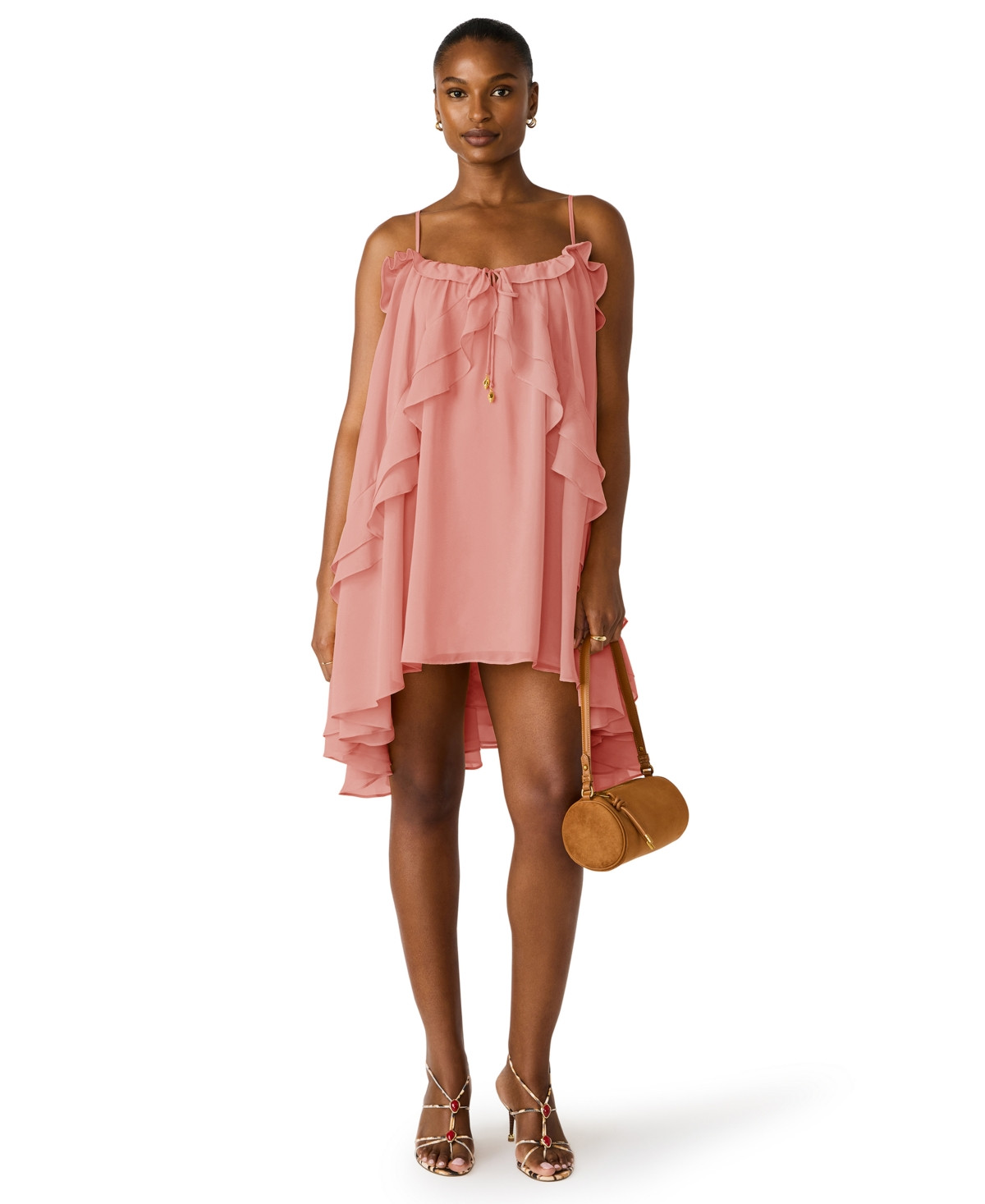 Steve Madden Women's Square Neck High-Low Dress - Coral Almond | Macy's