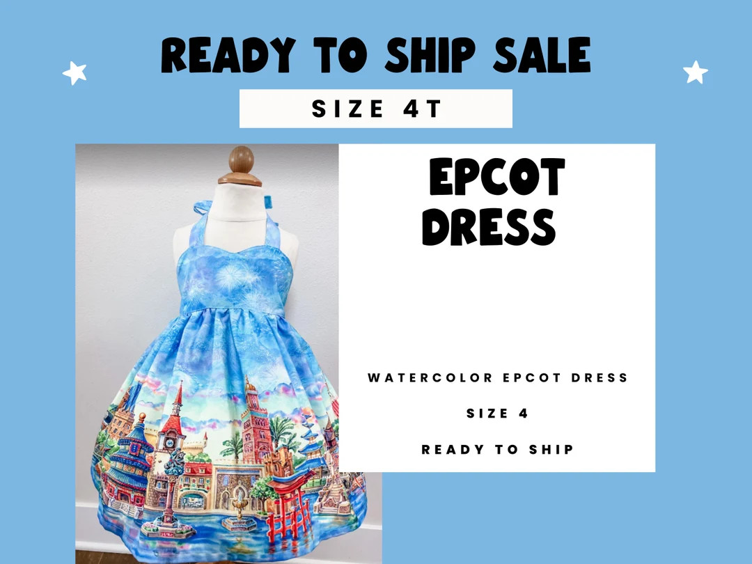Epcot Dress - 4T Halter Dress - Etsy | Etsy (US)