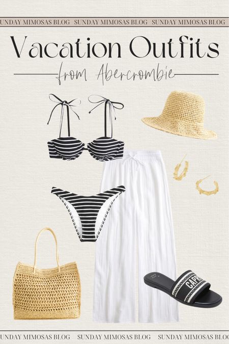 Beach vacation outfit idea! If you’re heading on vacation soon or have a spring break trip coming up, here is a cute swimsuit and beach pants that I’m loving! 👙🏖️

Abercrombie outfits, beach outfit, spring break outfit, vacation outfit ideas, beach outfit ideas, vacation style, denim shorts, Abercrombie shorts, beach tote, beach hat, black and white swimsuit, white swimsuit coverup, Target sandals, black slide sandals, Capri sandals, Target spring shoes, coverup pants

#LTKSeasonal #LTKswim #LTKtravel