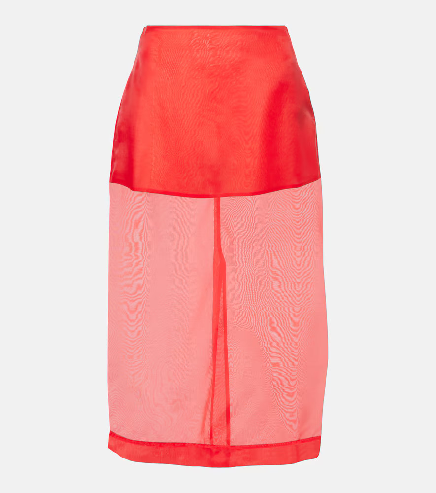 The Frankie Shop Peri sheer silk-blend midi skirt | Mytheresa (US/CA)