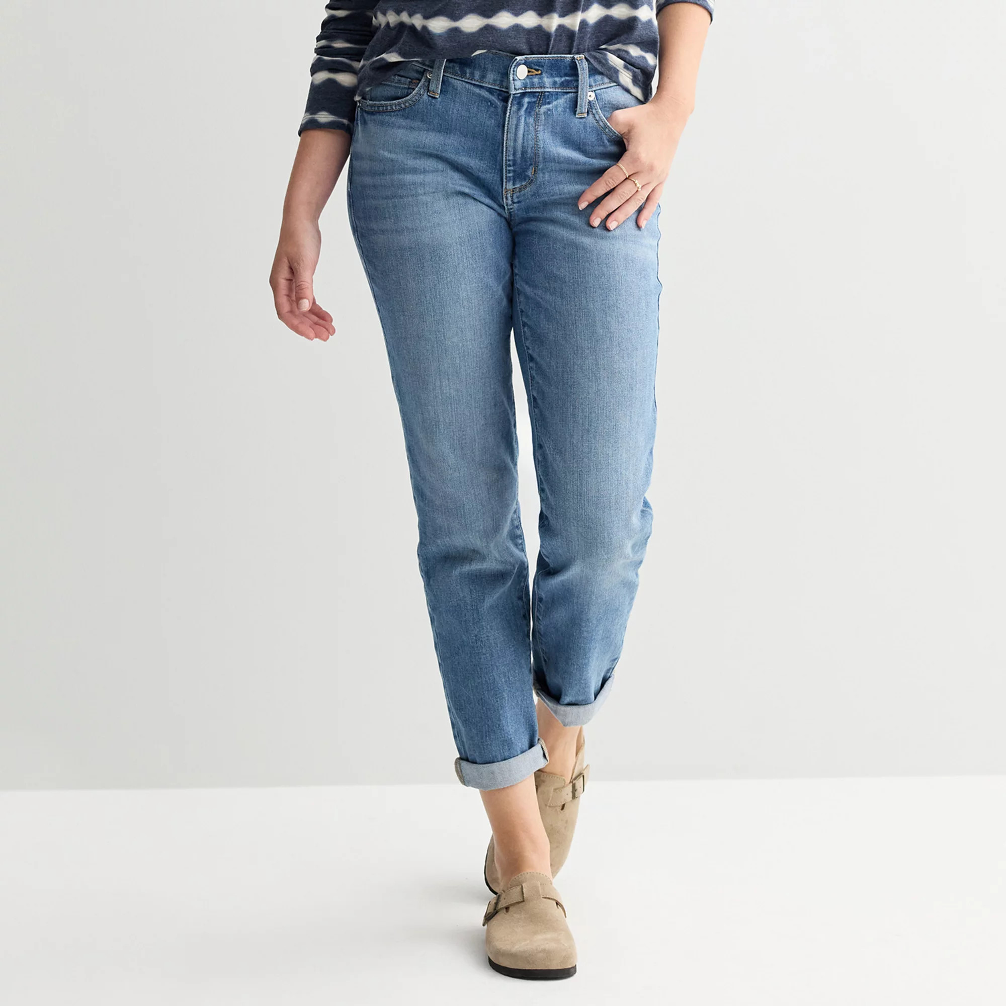 Women's Sonoma Goods For Life® Mid-Rise Relaxed Boyfriend Jeans | Kohl's