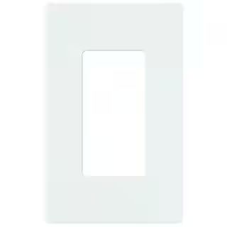Lutron Claro 1 Gang Wall Plate for Decorator/Rocker Switches, Gloss, White (CW-1-WH) (1-Pack) CW-... | The Home Depot
