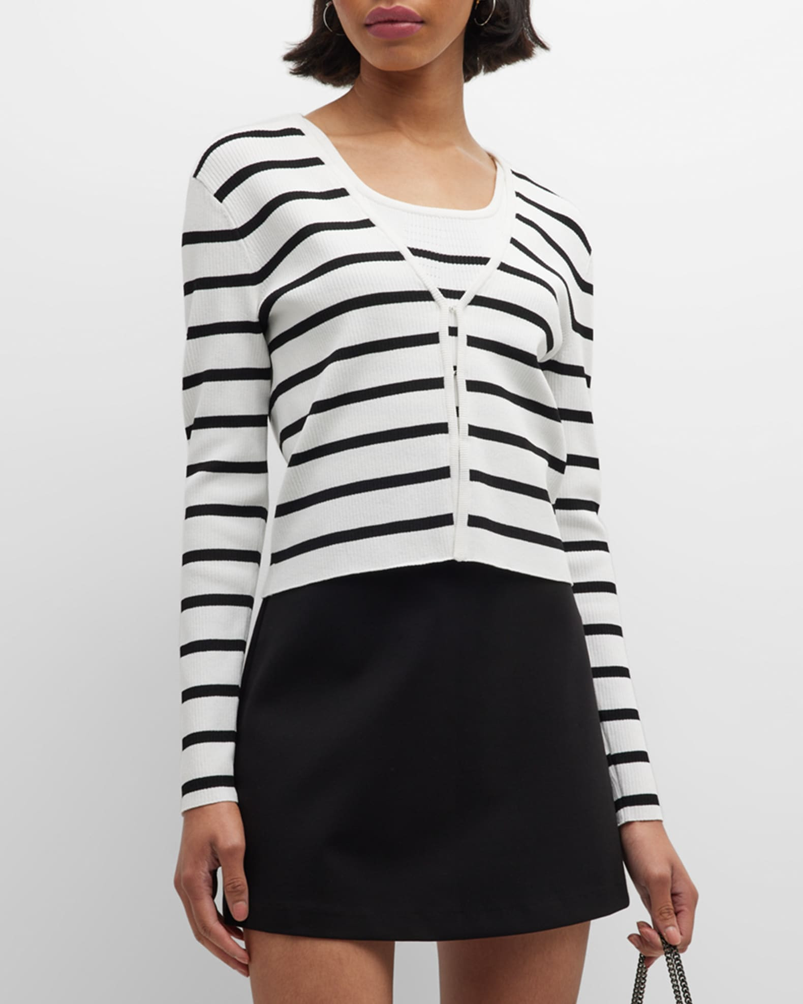 Grey/Ven
Gemma Ribbed Striped Cardigan
 | Neiman Marcus
