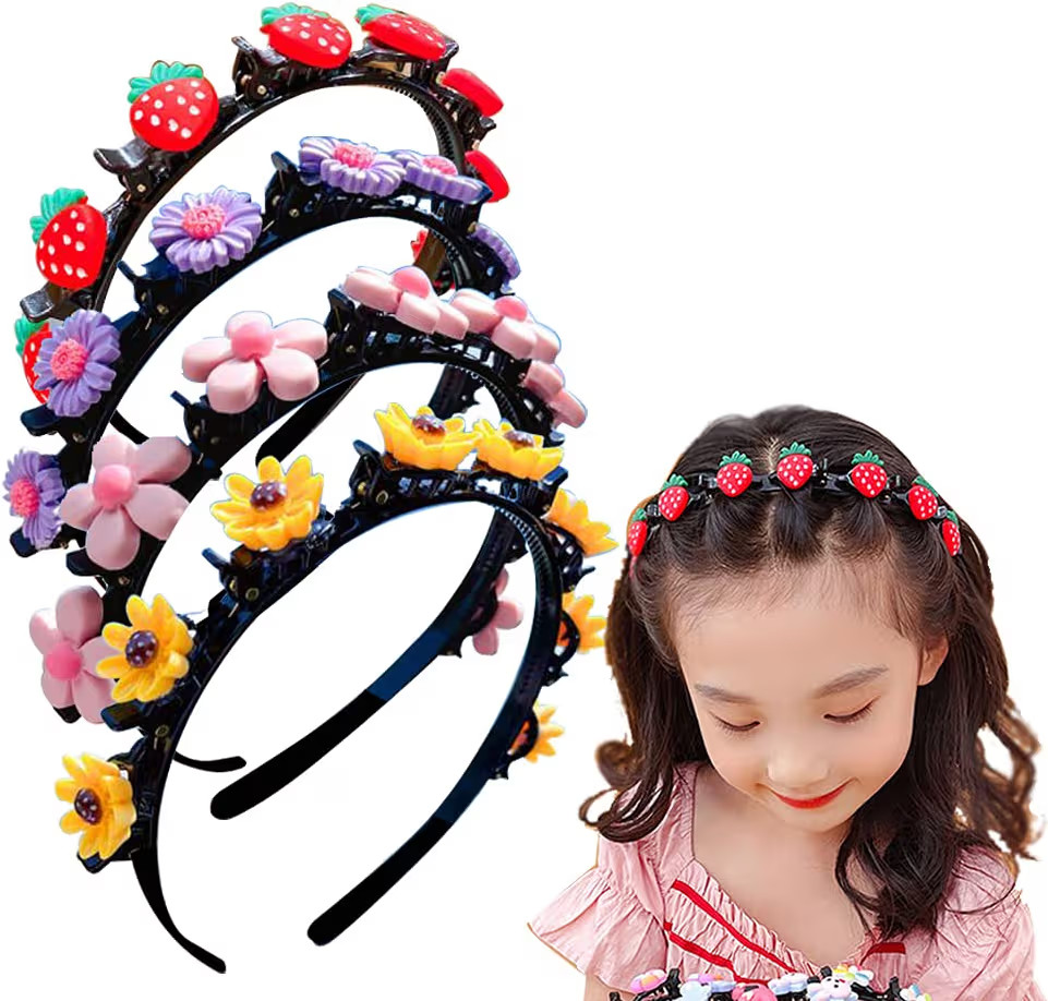 Hairpin, Sweet Princess Hairstyle Hairpin for Girl, Double Layer Headbands with Clips Twist Plait... | Amazon (US)