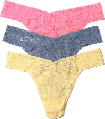 Hanky Panky Assorted 3-Pack Lace Original Rise Thongs | Nordstrom | Nordstrom