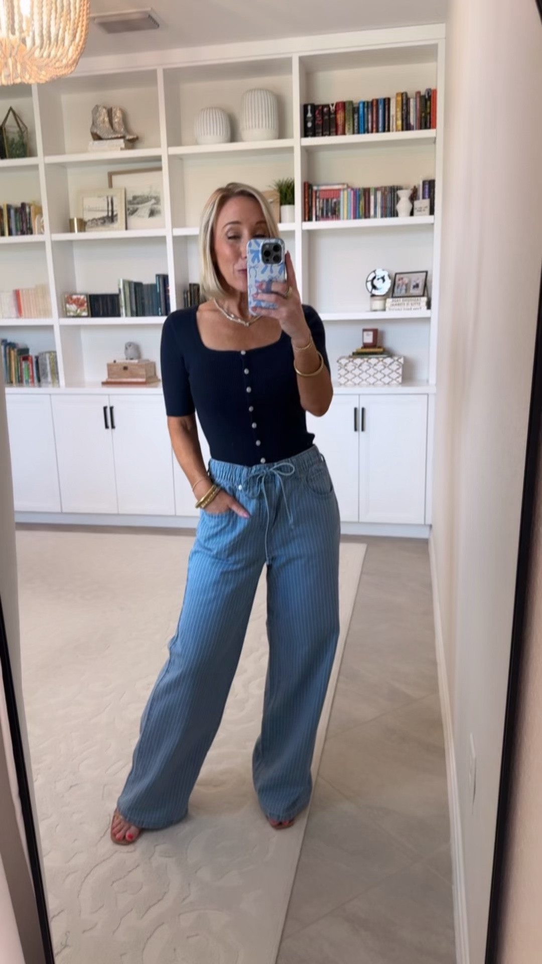 Walmart - denim haul: Square Neckline Cardigan Sweater w/ Short Sleeves - size XS. $24. 3 colors. Striped Wide Leg Relaxed Jeans w/ Elastic Waist - size XS. $28. 2 colors. 

 

#LTKSeasonal #LTKOver40