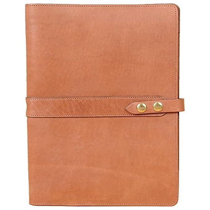 Leather Business Portfolio Notebook Folio Writing Pad Saddle Tan No.18 USA Made | Amazon (US)