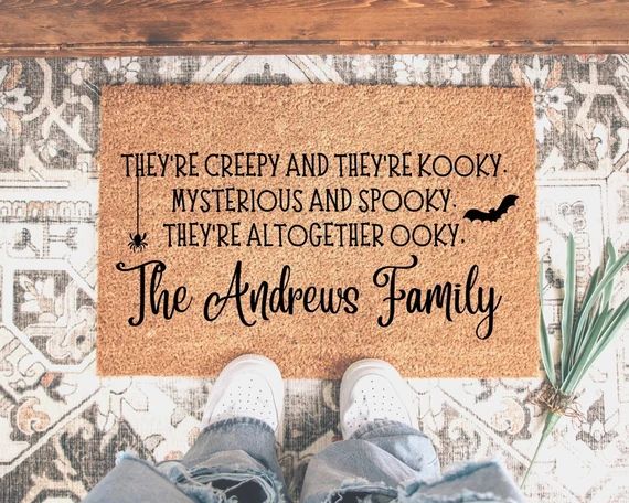 Addams Family Personalized Doormatthey're Creepy - Etsy | Etsy (US)