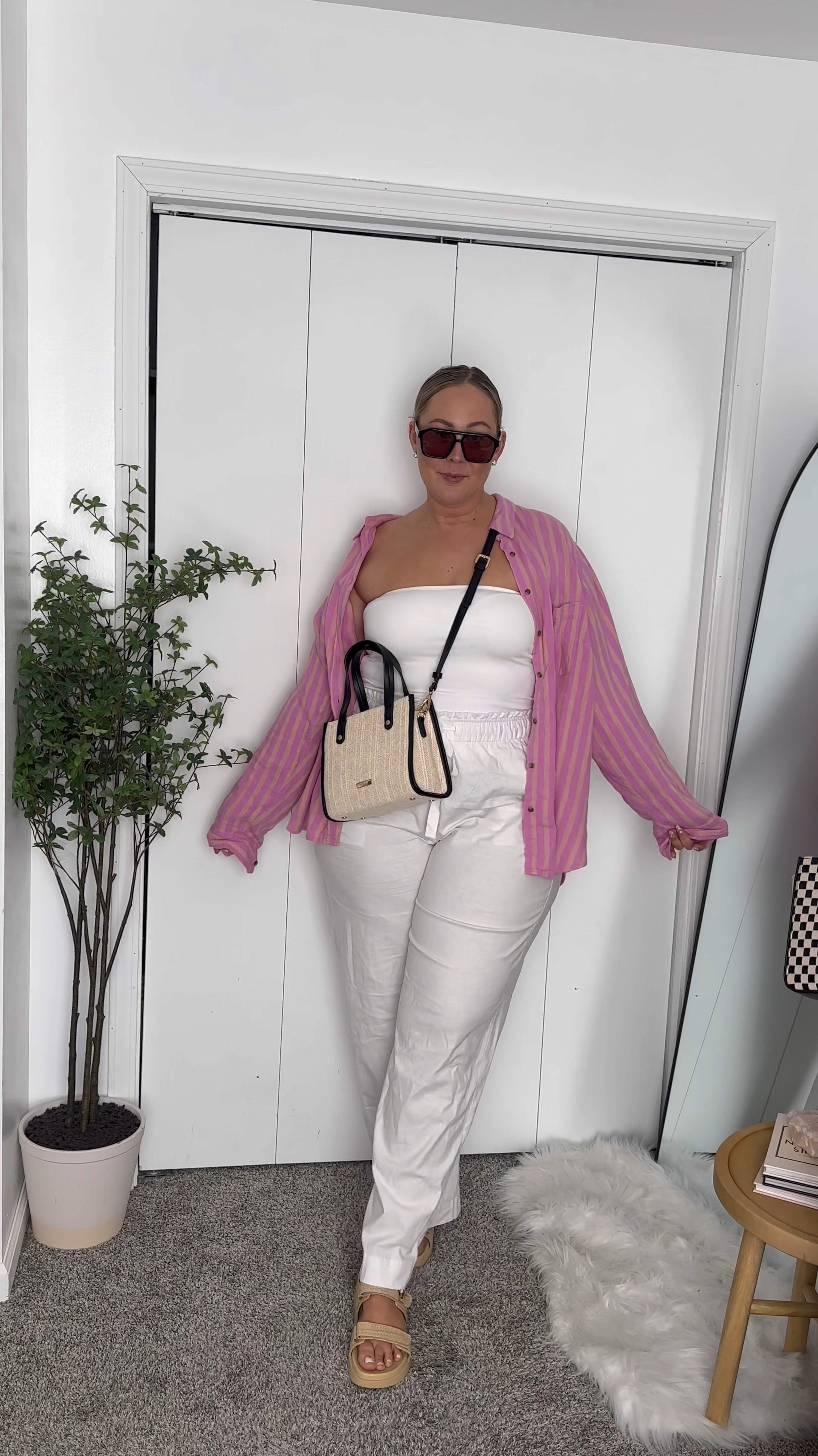 Striped button down top is from Target and tube top is Old Navy and wearing a large tall in both! Linen pants are Lane Bryant - wearing a 16long. 


Spring Outfit
Summer outfit
Travel outfit

#LTKfindsunder50 #LTKstyletip #LTKplussize