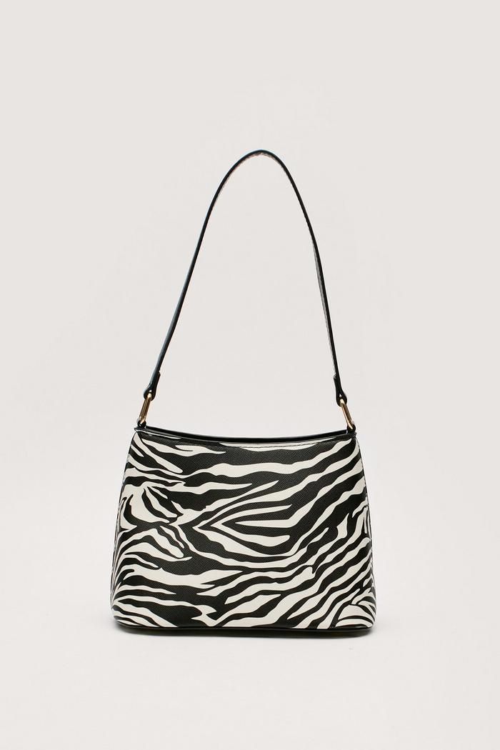 Faux Leather Zebra Structured Shoulder Bag | Nasty Gal (US)