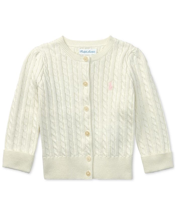 Ralph Lauren Baby Girls Cable Cardigan | Macys (US)