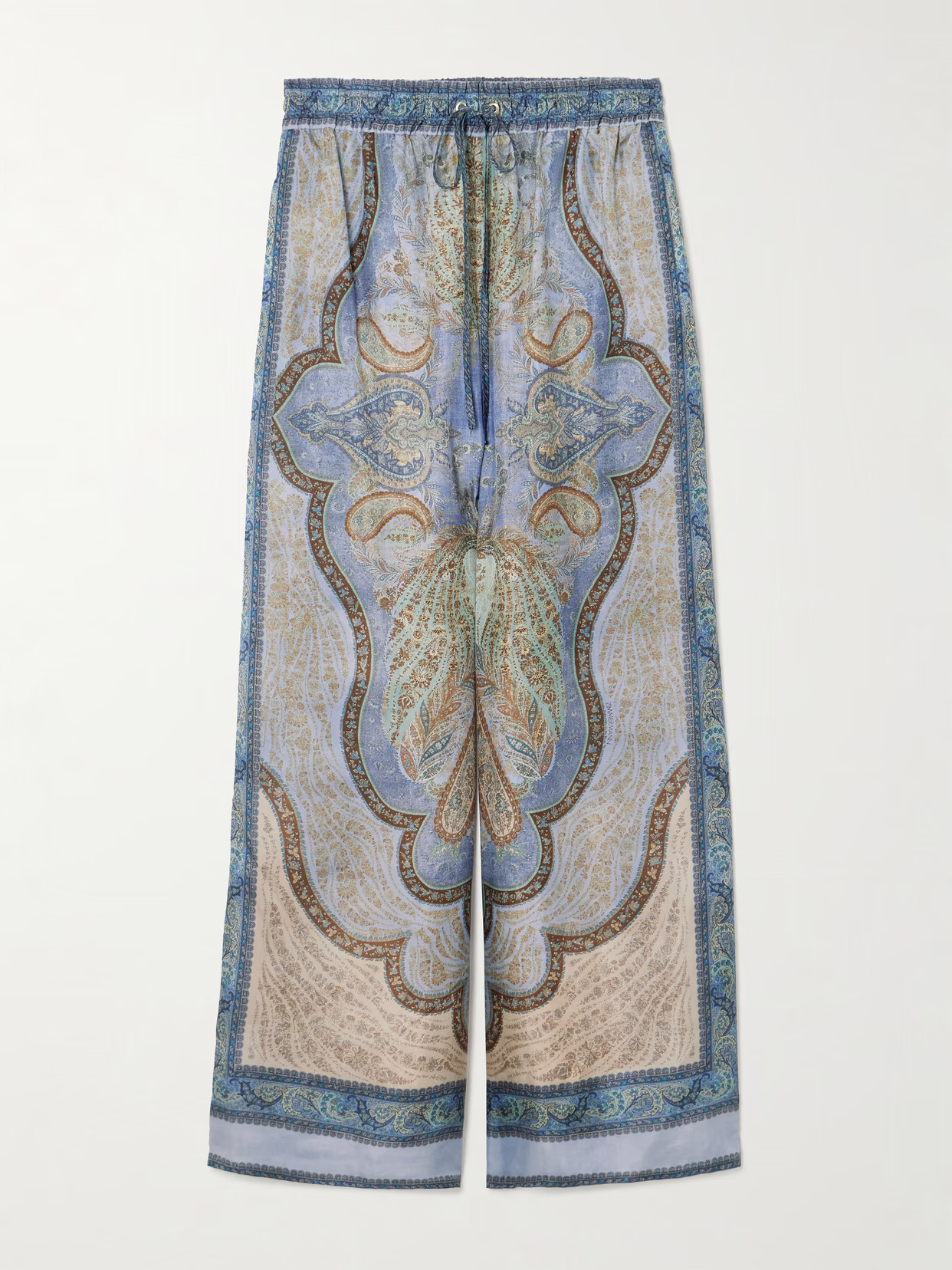 Zimmermann - Wanderlust Printed Silk-habotai Wide-leg Pants - Blue | NET-A-PORTER (US)