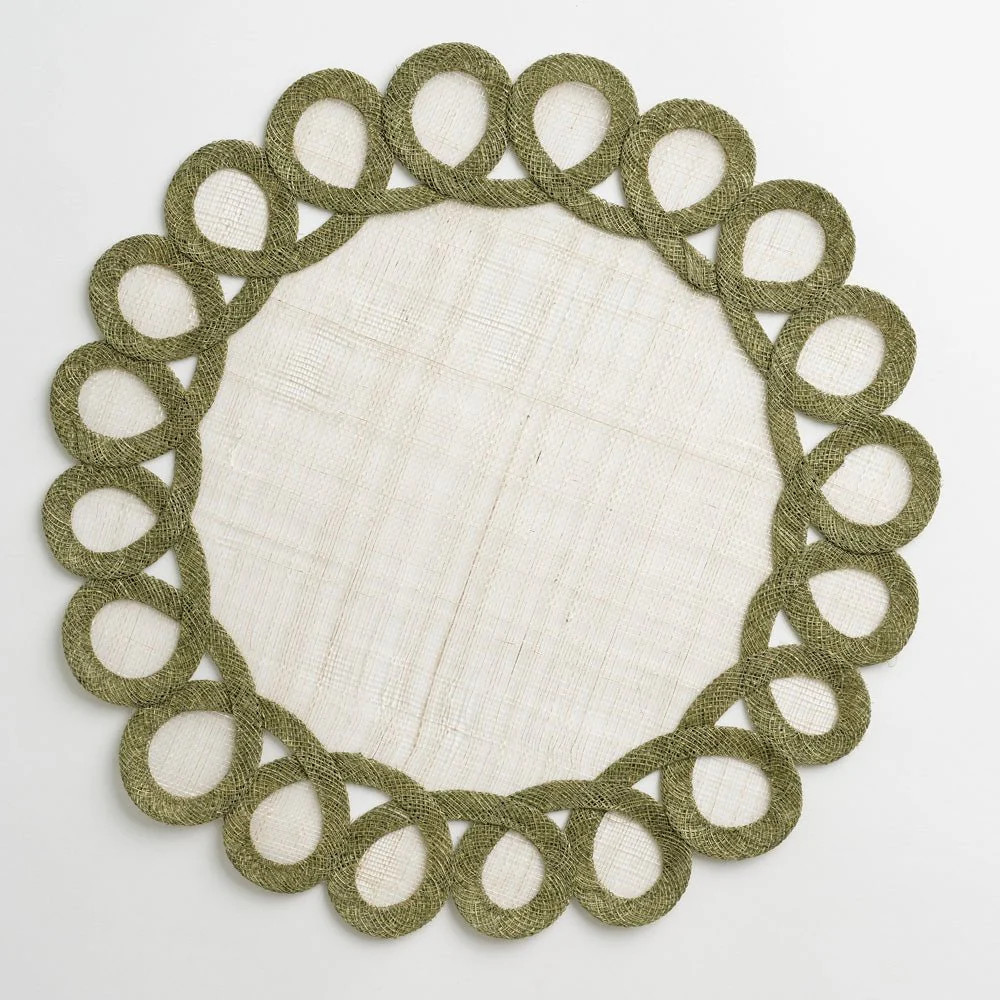 Fern Woven Doodles Placemat | Set of 4 | Pomegranate