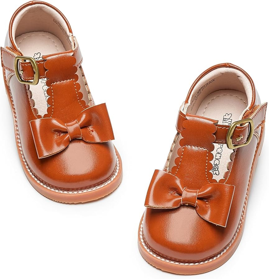 Kiderence Toddler Girls Mary Jane Dress Shoes Little Girls School Oxford Flats | Amazon (US)