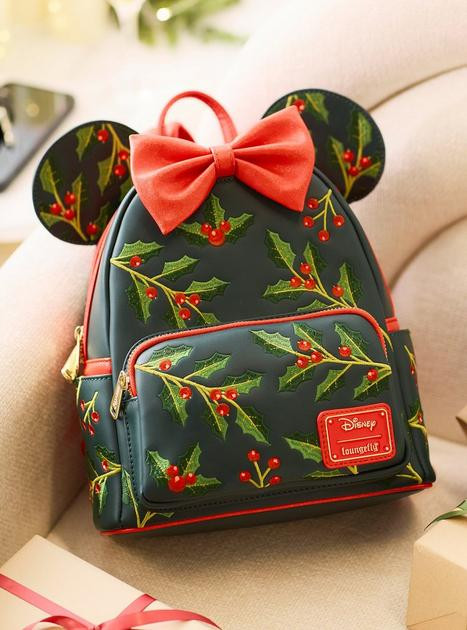 Loungefly Disney Minnie Mouse Holiday Holly Ears Mini Backpack - BoxLunch Exclusive | BoxLunch