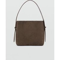 Mango Suede Mini Shopper Bag - Brown | Very (UK)