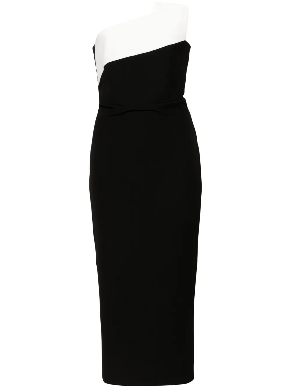drape-detailed crepe midi dress | Farfetch Global