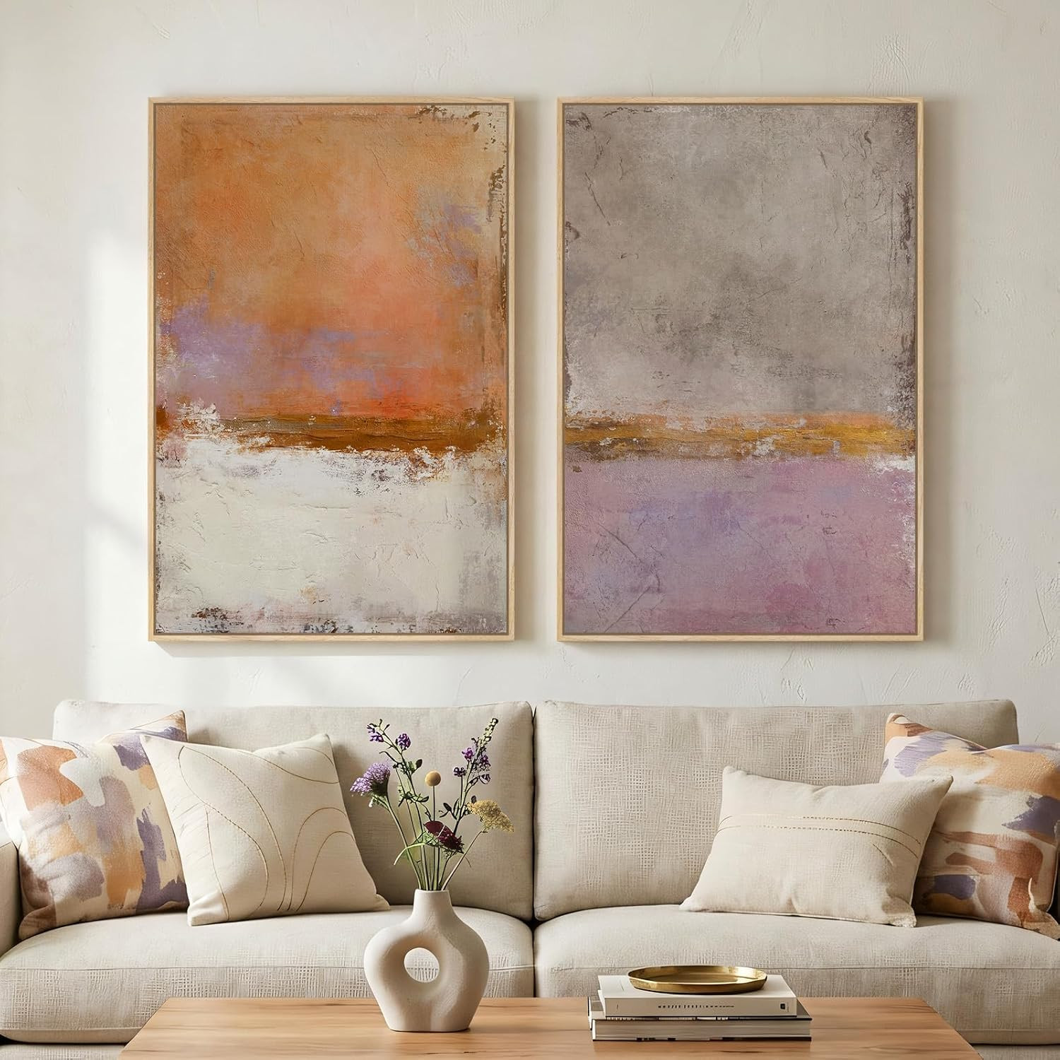 Large Framed Colorful Abstract Modern Wall Art for Living Room, 24x36 Inch | Amazon (US)