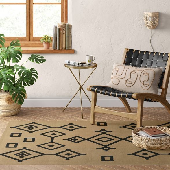 Fescue Hand Woven Natural Moroccan Tribal Printed Jute Area Rug - Opalhouse™ | Target