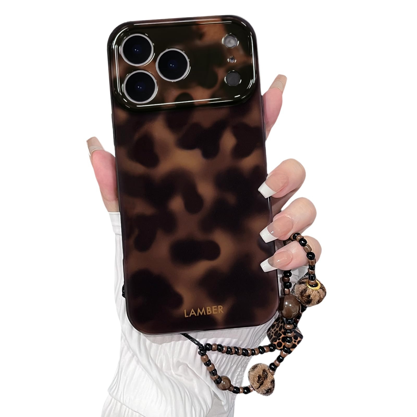 NITITOP Compatible for iPhone 17 Pro Max Case with Chain Lanyard Strap Stylish Leopard Print Brow... | Amazon (US)