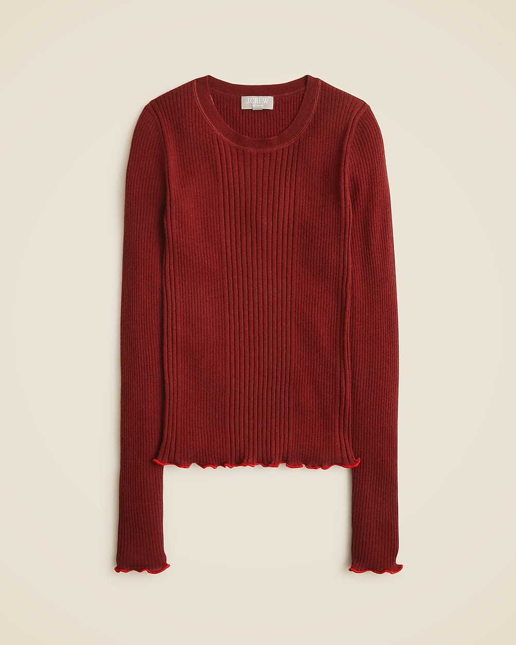 Ribbed featherweight cashmere long-sleeve sweater-tee | J. Crew US