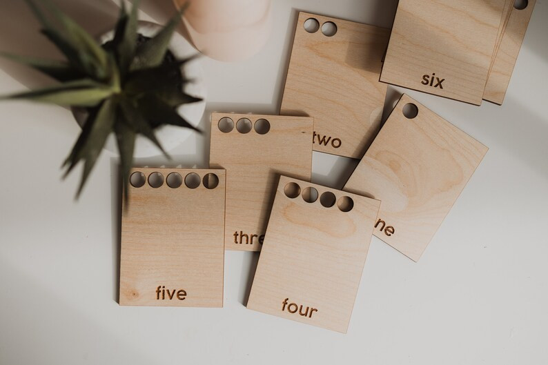 minimal montessori wooden number flashcards 1-10 for children | wooden flashcards | montessori to... | Etsy (US)