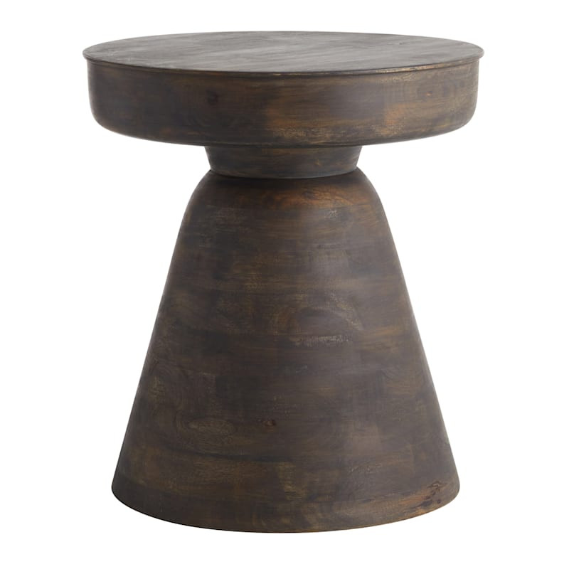 Dark Brown Wood Accent Table, 16x18 | At Home