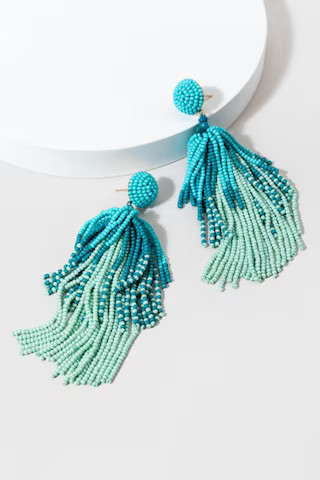 Nitsa Multi Tonal Beaded Tassel Drop Earrings | Francesca's