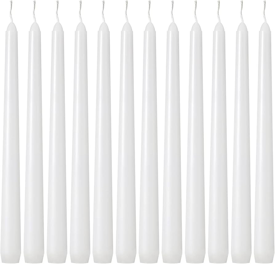 Kedtui Taper Candles 10 inch (H) Dripless, Set of 24 White Unscented and Smokeless Taper Candles ... | Amazon (US)