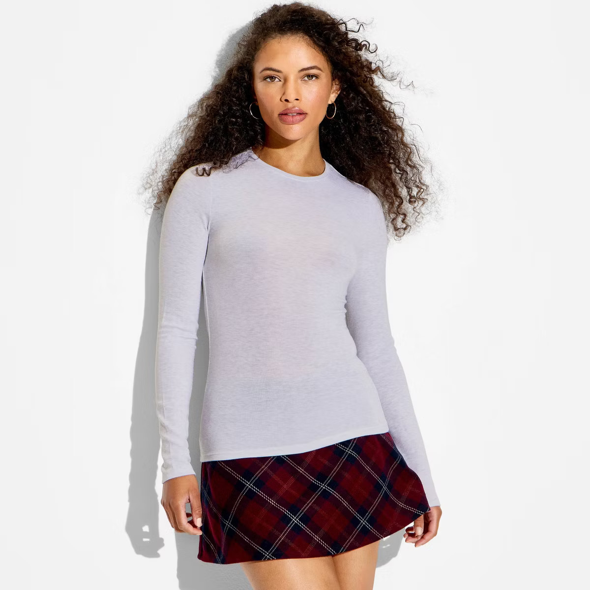 Women's Slim Fit Long Sleeve Crewneck Long and Lean T-Shirt - Wild Fable™ | Target