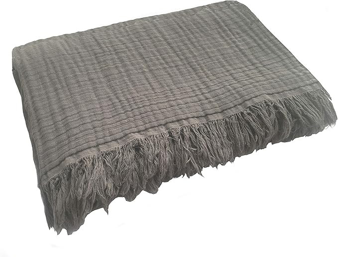 KyraHome 100% Organic Muslin Cotton Throw Blanket for Couch, Adult, Bed, 4 Layers Pre-Washed Plan... | Amazon (US)